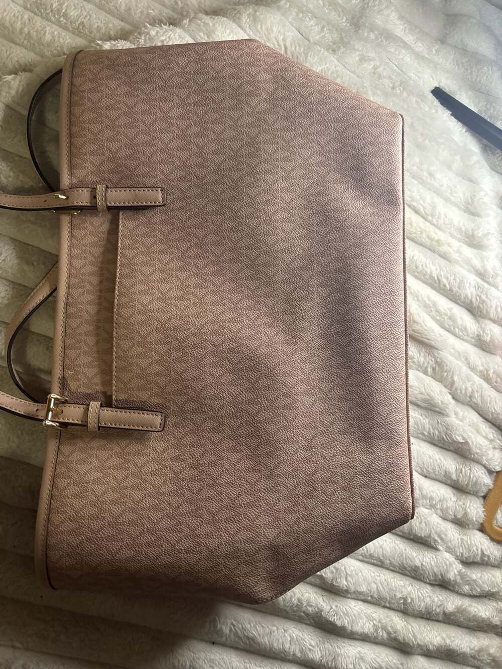 Michael Kors Jet Set Travel Medium Carryall Tote in Ballet Pink Signature Logo - Picture 5 of 5